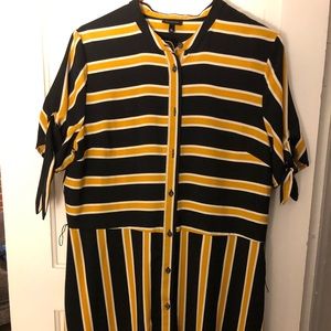 Yellow and black striped dress